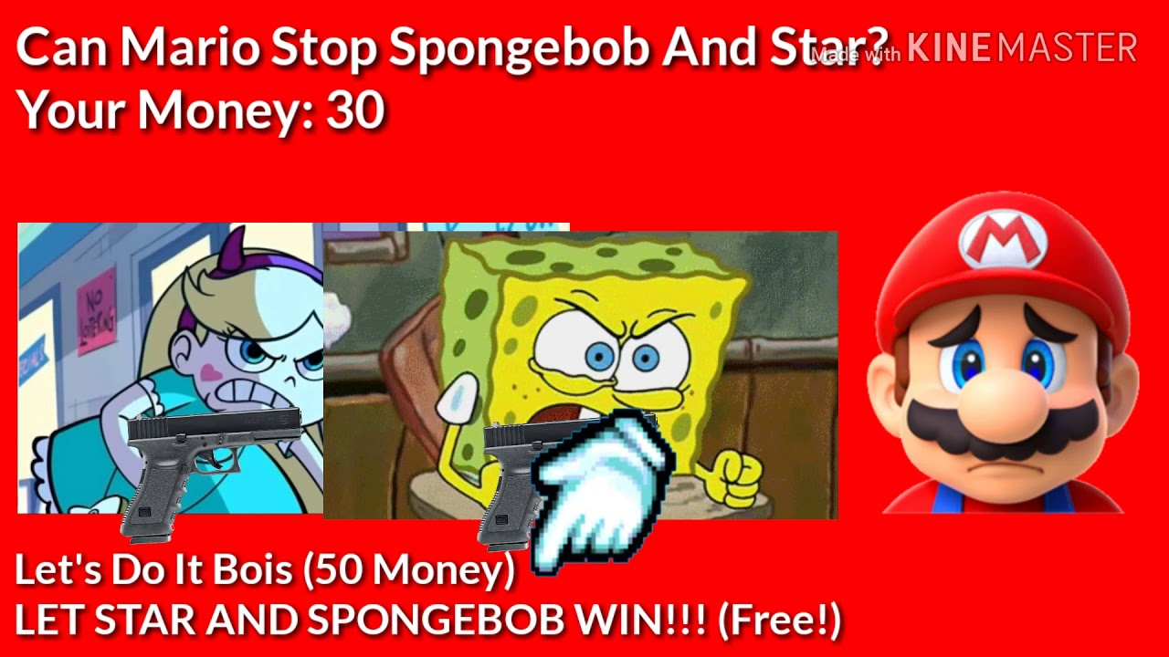 Mario Vs. Spongebob And Star Butterfly (English PS3 Bootleg) Continue & Game Over