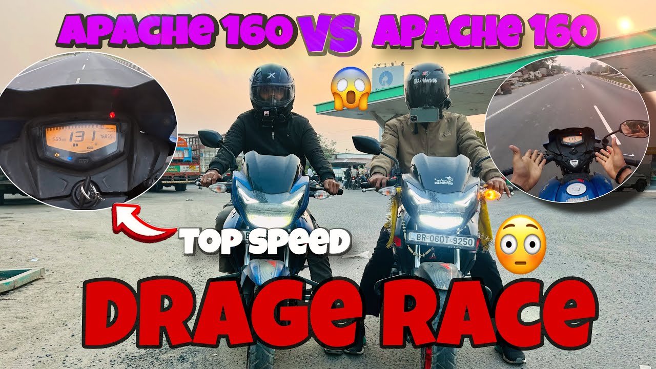 Drage Race |Apache160 vs apache160 2v bs6 (TOP SPEED 135+) Rajputraaa