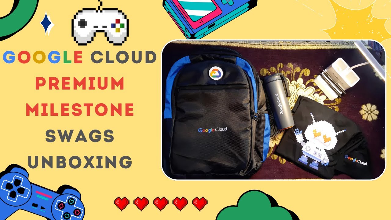 Google Cloud Arcade Swags Unboxing 🤩 ● Premium Milestone Swags Jan-Jul 2024  ● Arcade Swags #swags