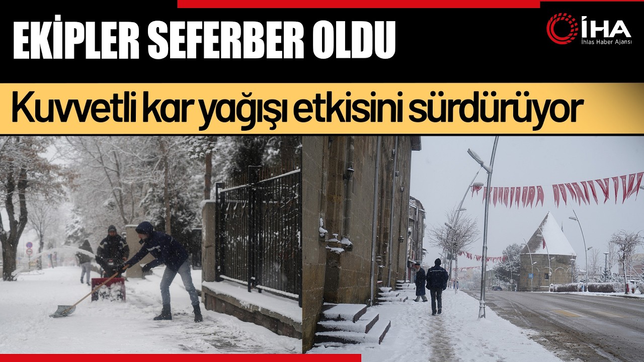 Erzurum'da kar yağışı etkili oluyor: Okullar Tatil Edildi