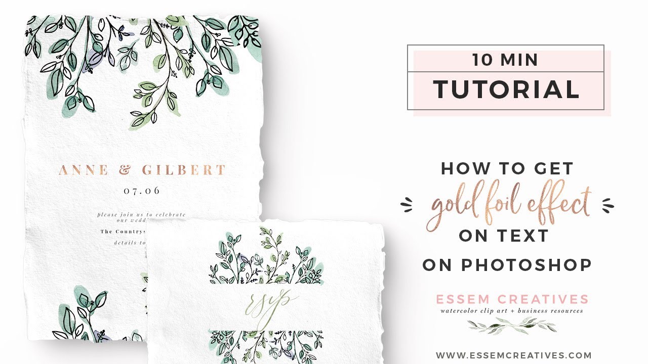 How to Get Faux Rose Gold Foil or Watercolor Effect on Text on Photoshop