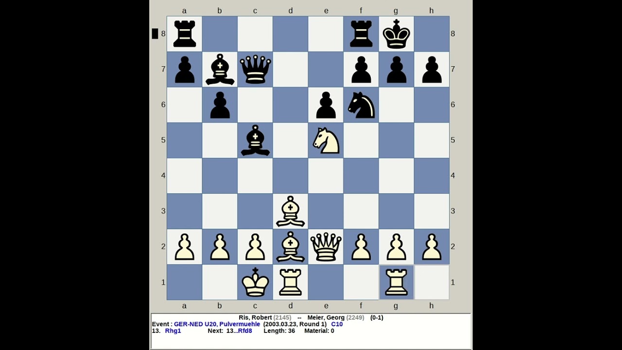 Ris, Robert vs Meier, Georg | Germany Netherlands Chess U20 2003, Pulvermuehle