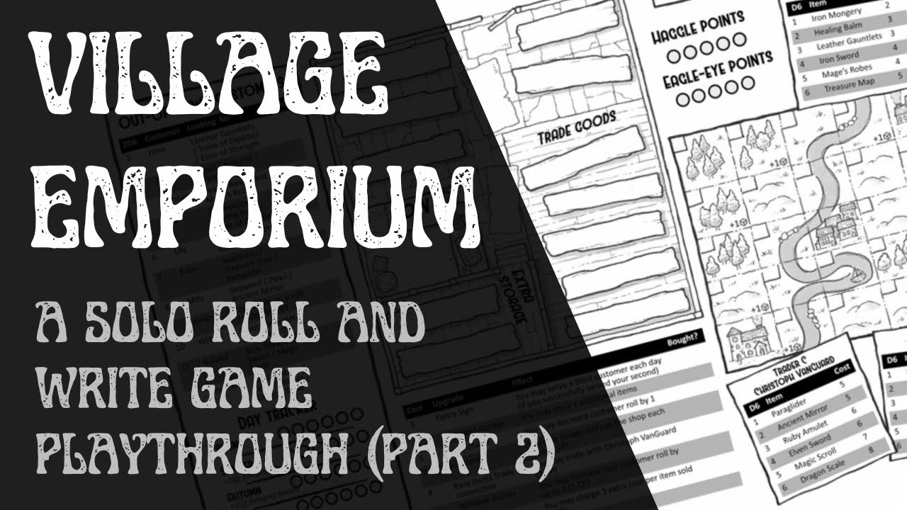 Village Emporium | A solo roll and write game | Playthrough Part 2