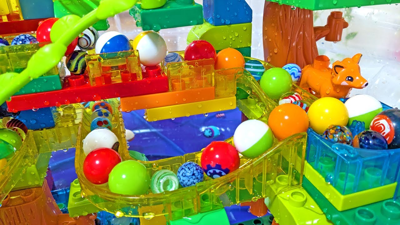 Satisfying Building Blocks Marble Run Race ASMR Water Marble Run