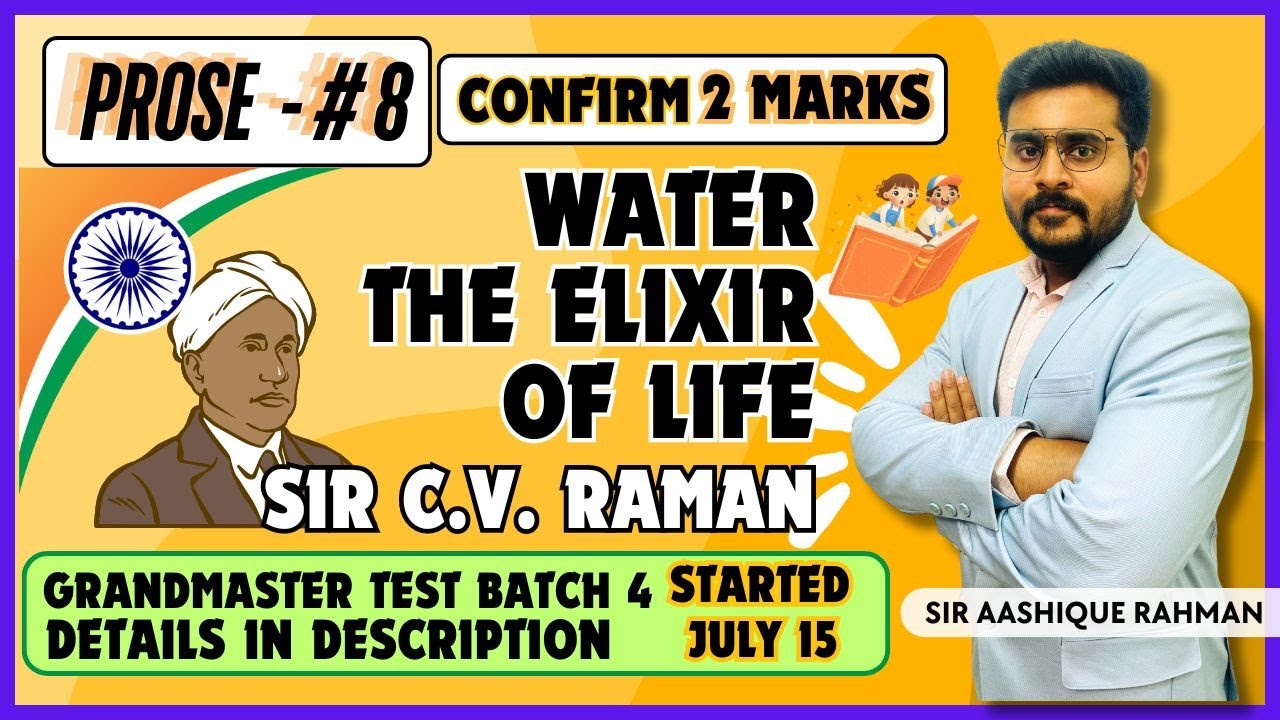 Water The Elixir of Life - | TNPSC Group 2/2A 2024 | Prose 8 GENERAL ENGLISH | TNPSC