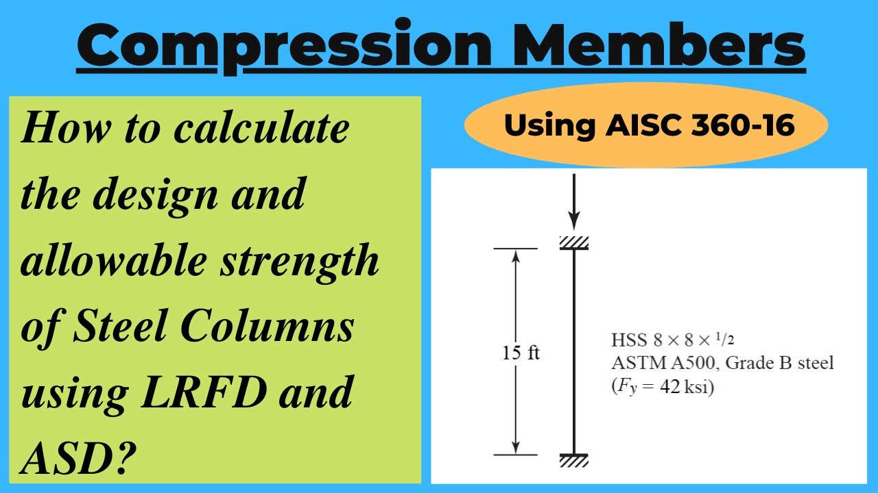 Design Compressive Strength of Steel Column using LRFD and ASD| ANSI/AISC 360-16
