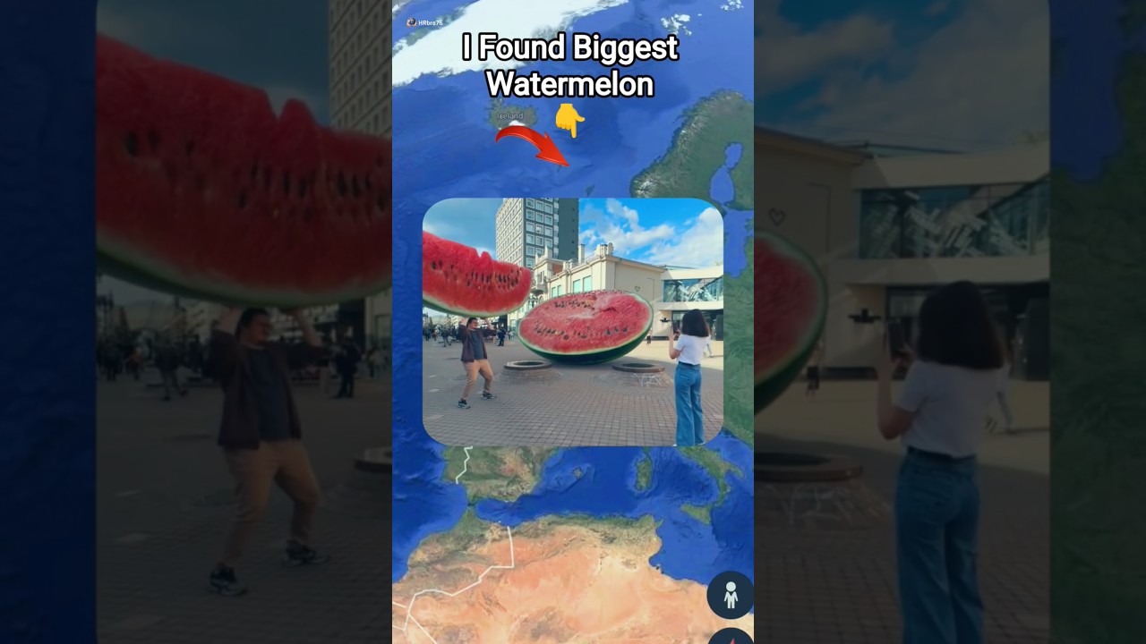 I Found Biggest Watermelon 🍉😱 on google maps and google earth #shots #hrbro76