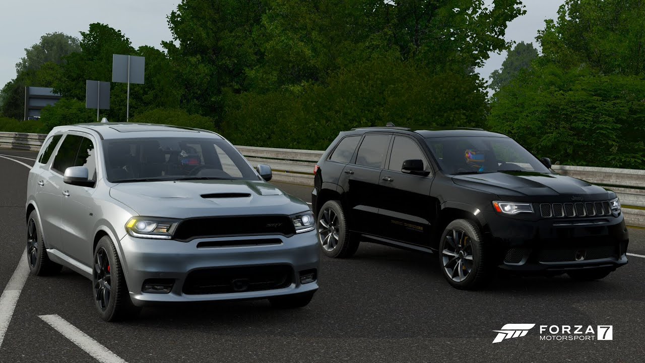 Forza 7 Drag race: Dodge Durango SRT (Tuned) vs Jeep Trackhawk