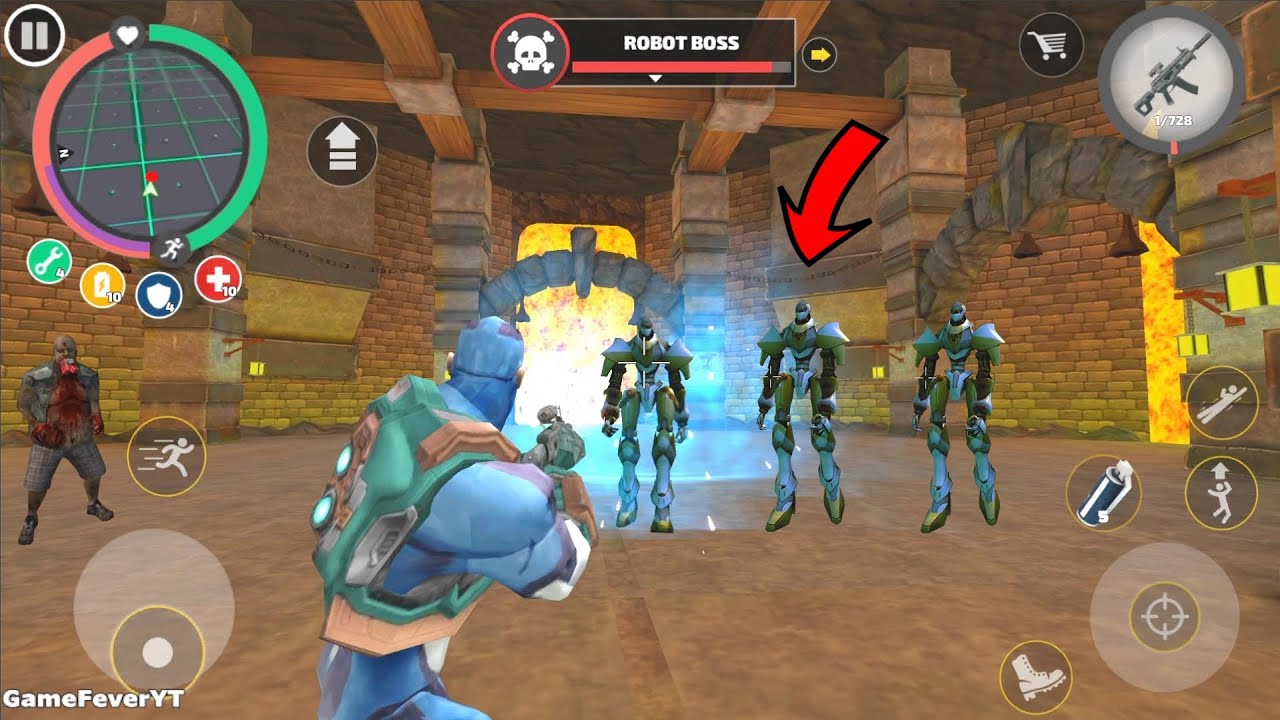 Rope Hero: Vice Town - (Rope Hero Fight Crazy Robot Boss)Find Robot Boss  Cave - Android Gameplay HD