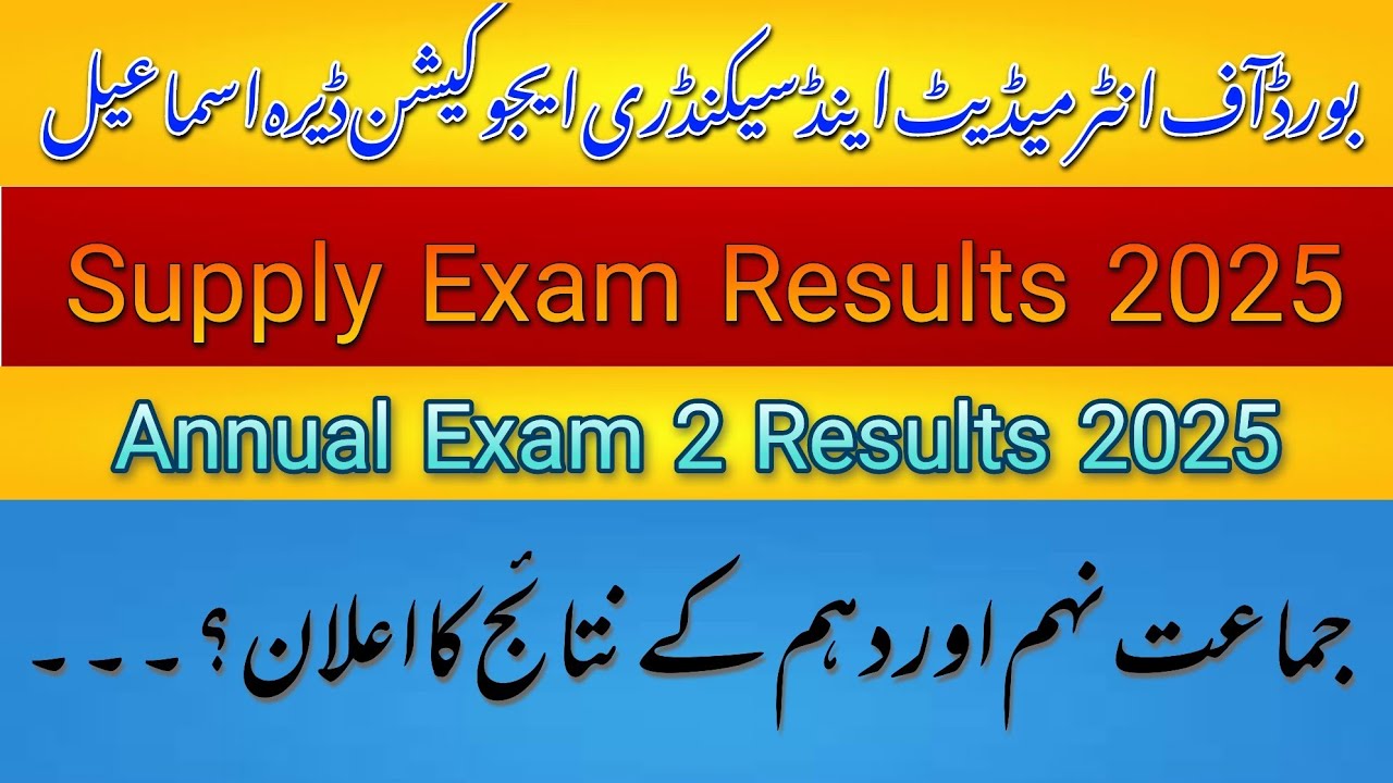 Supply Results 2025 | Bise D I Khan supply Results 2025