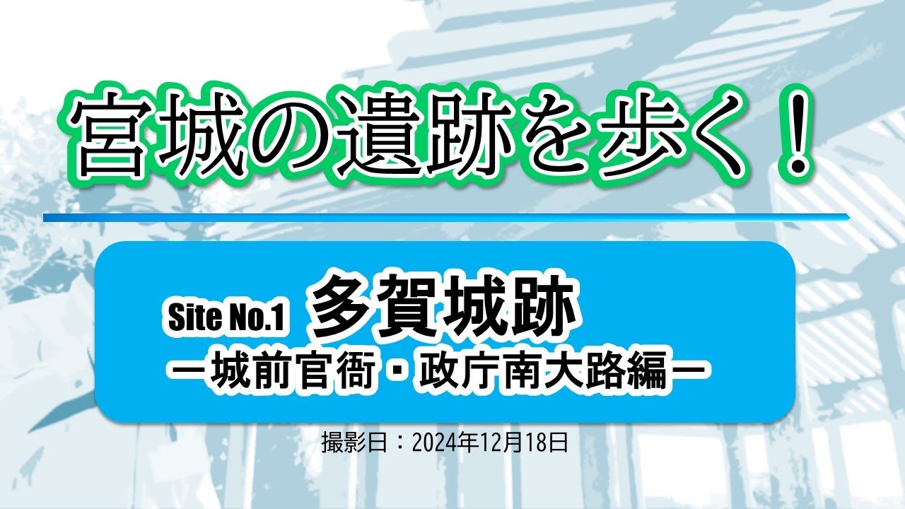 宮城の遺跡を歩く！Site No.1 多賀城跡－城前官衙・政庁南大路編－