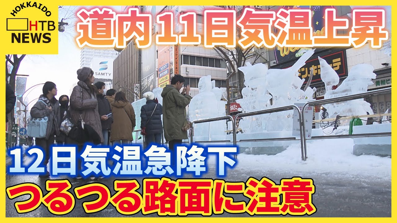 札幌プラス気温　道内は春の陽気で雪どけ進むも&hellip;昼夜の寒暖差で路面に穴　気温急降下でつるつる路面に注意