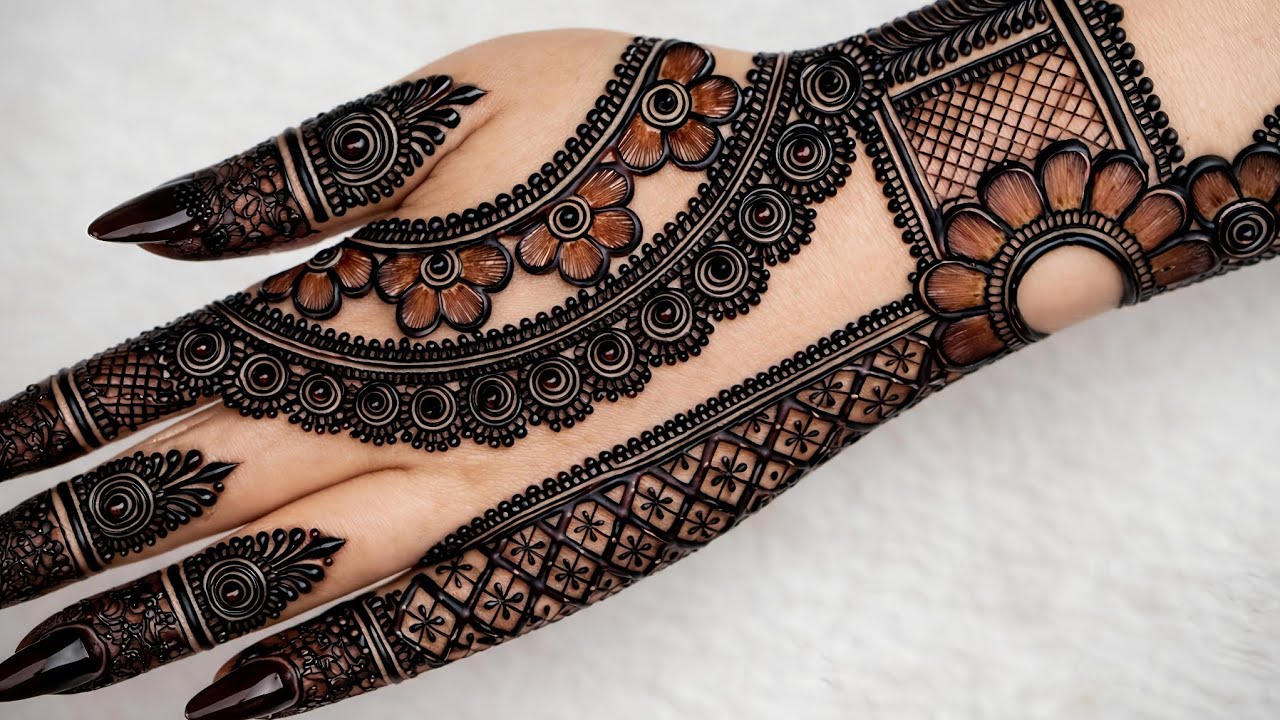 Very simple unique style mehndi design for back hand|new easy mehndi design 2026 | mehandi designs