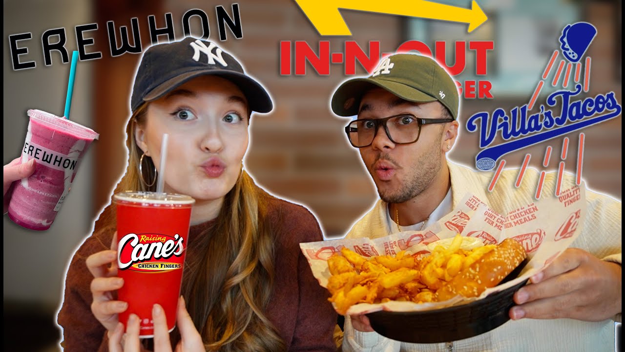 TRYING VIRAL FOOD SPOTS IN LA!!! | Erewhon, Raising Cane's, Villa's Tacos, For the Win + MORE!!! 🍔🥤🌮