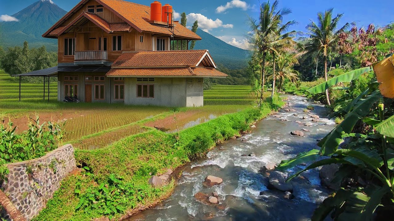 Di Jamin Betah Hidup Di Desa‼️ Viral  Di Tasikmalaya Villa Megah Di Tengah Sawah Pinggir Sungai.