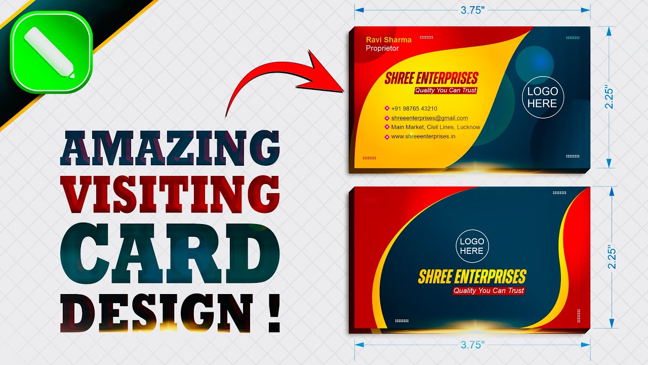 Visiting Card Kaise Banaye | Custom Business Card Design Process from CorelDraw 