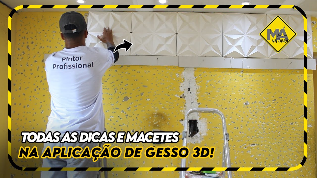 COMO APLICAR PLACA DE GESSO 3D COM GESSO COLA?