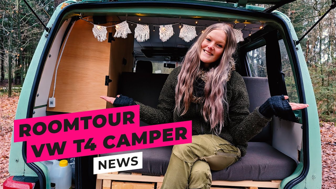 Selbst ausgebauter VW T4 Campervan mit Fernseher | Roomtour VAN TOUR