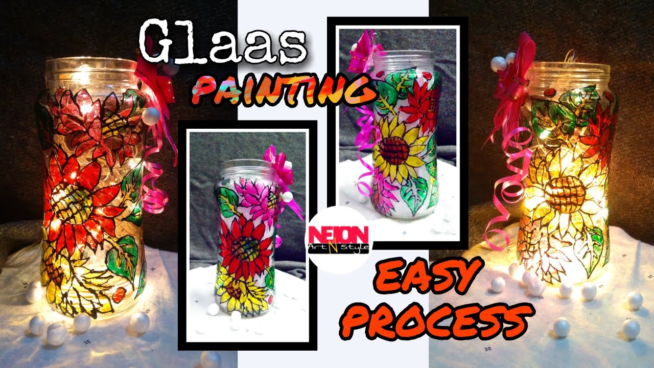 How to paint a bottle at home//easy glass painting tutorial