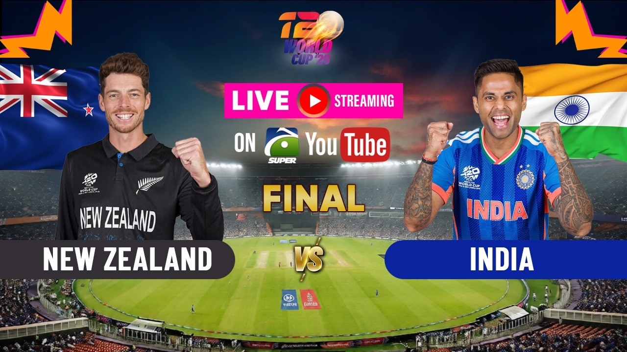 LIVE: India vs New Zealand Live Score, T20 World Cup Final 2026 | Geo Super