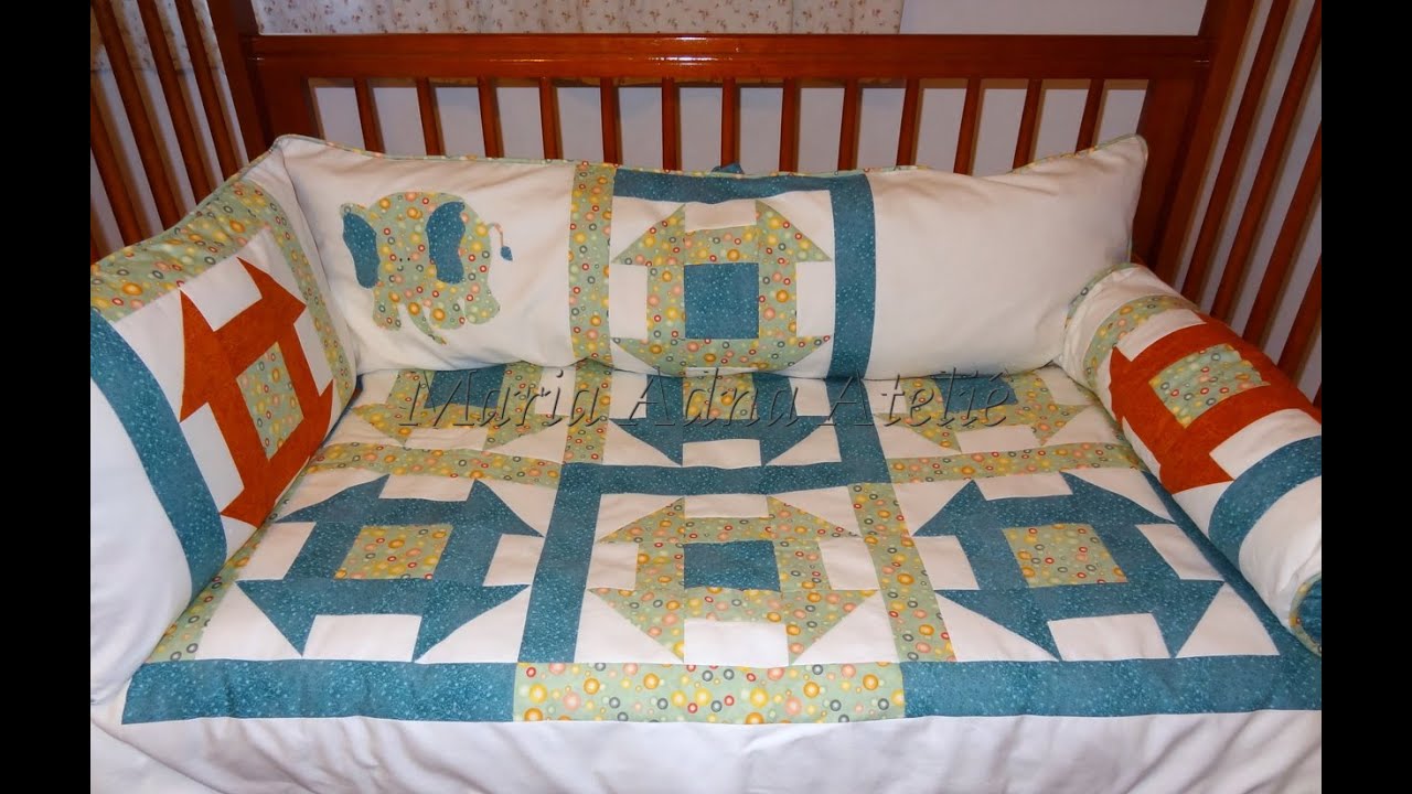 Manta/colcha infantil - Bloco em patchwork Churn Dash - Maria Adna Ateliê - Aula de patchwork