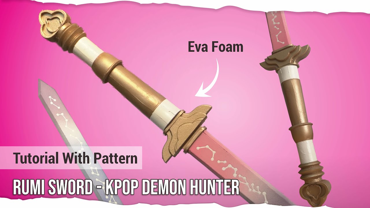 Сборка меча Руми Сайнгом из K-Pop Demon Hunters | Выкройка для сборки косплея из EVA Foam