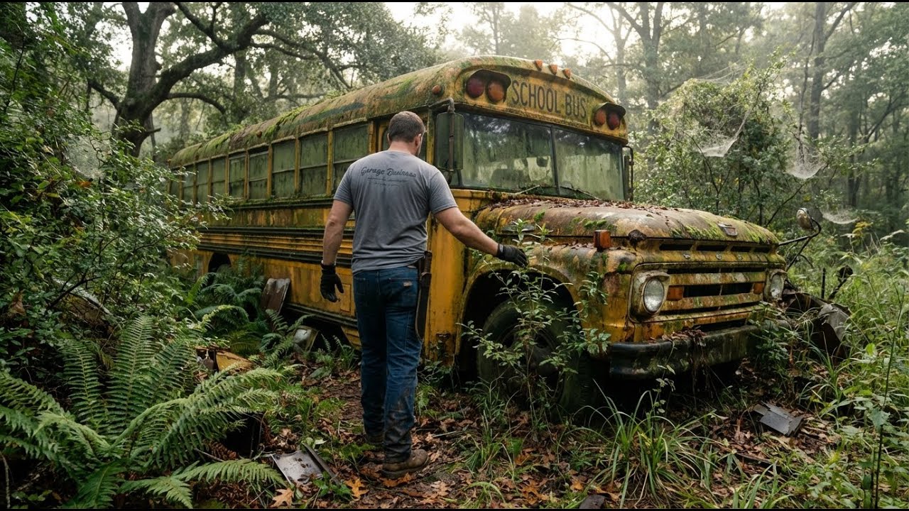 Abandoned School Bus Found in the Woods After Decades | Full Inspection & Recovery