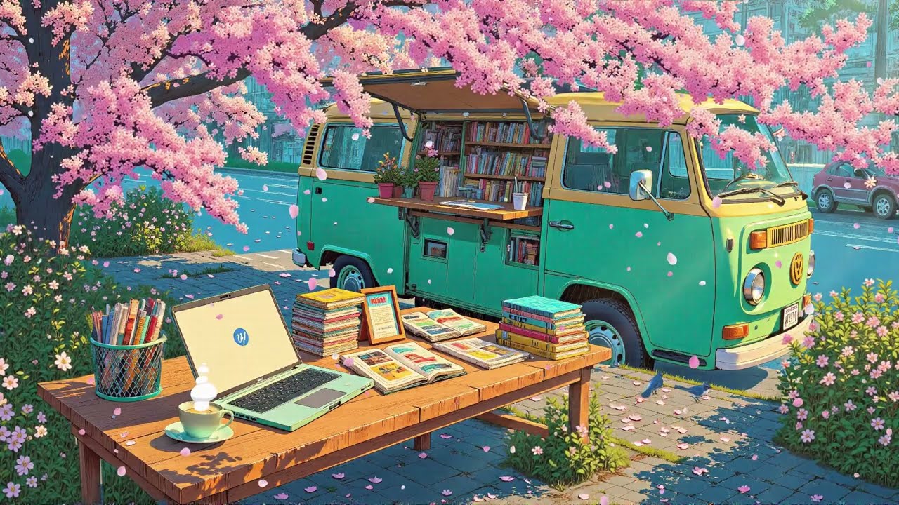 Cozy Sakura Study Session 📚🌸 Lofi Coffee Vibes ~ to Focus, Chill & Study ☕ Spring Café 🎧 Playlist