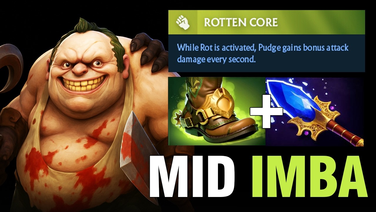 Pudge Mid IMMORTAL – Aghanim’s Scepter + Boots of Bearing 7.40c #dota2