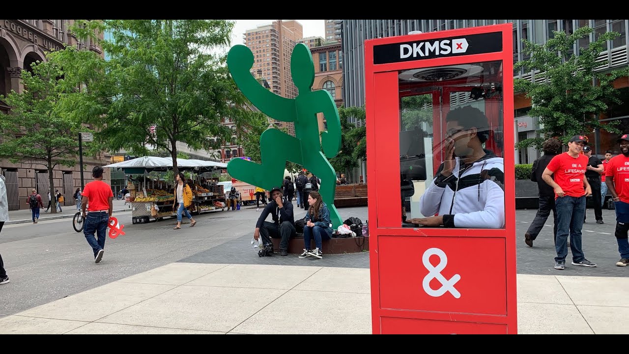DKMS Nonprofit Pop-up Phone Booth Street Marketing Experiential Activation - NYC