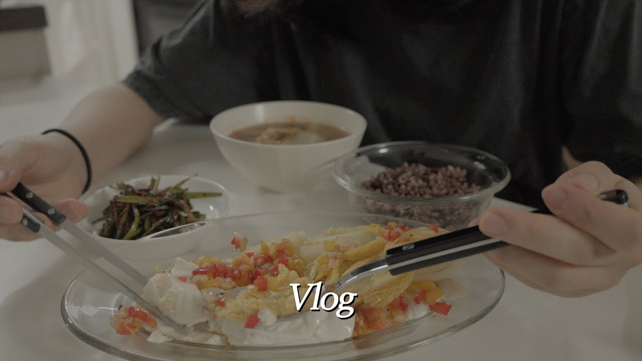 집밥브이로그 | 건강한 집밥 메뉴 6가지 저속노화식단, 냉부 이연복 배추찜, 당근라페김밥,오리주물럭, 통닭천사 무수분파수육, 돼지김치찌개, 데리야끼고등어구이, 정희원 저속노화밥