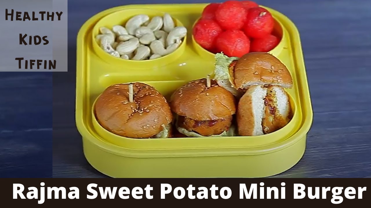 Rajma & Sweet Potato Burger for Kids Tiffin Box | How To Make Rajma Sliders At Home | Burger Recipe