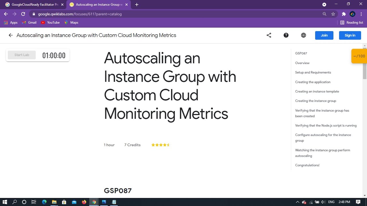 Qwikab: Autoscaling an Instance Group with Custom Cloud Monitoring Metrics[GSP087]