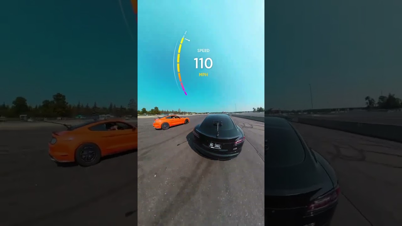 1000-сильный Mustang против Tesla Plaid 😱 #гонки #автомобили #mustang #tesla #гонка #уличная трас...