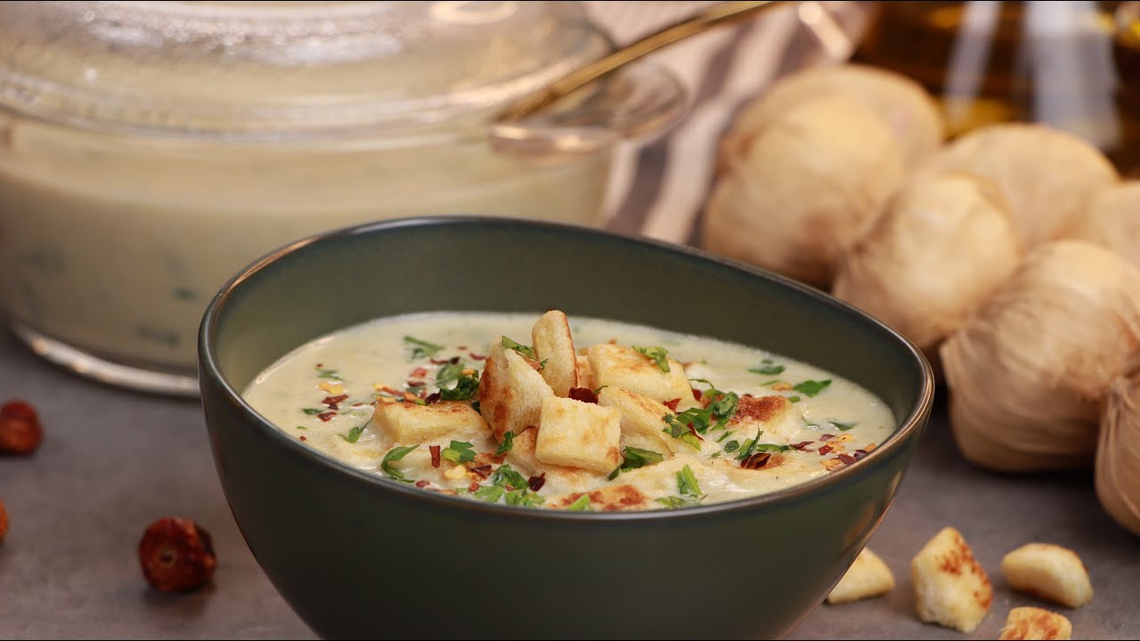 شوربة الثوم الايطالية الشهية لازم تجربوها 👌😋