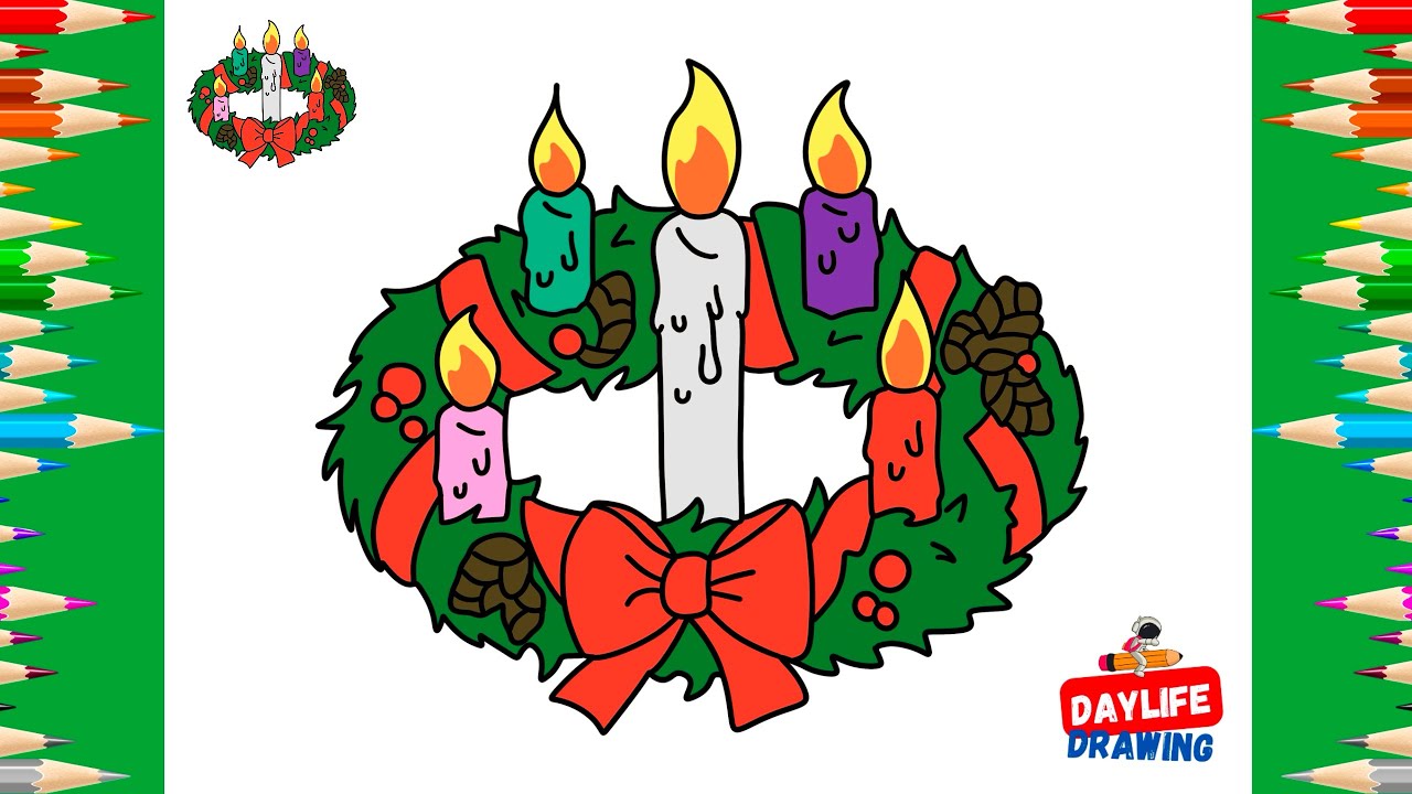 How to Draw an Advent Wreath | Easy Step-by-Step Christmas Drawing Tutorial