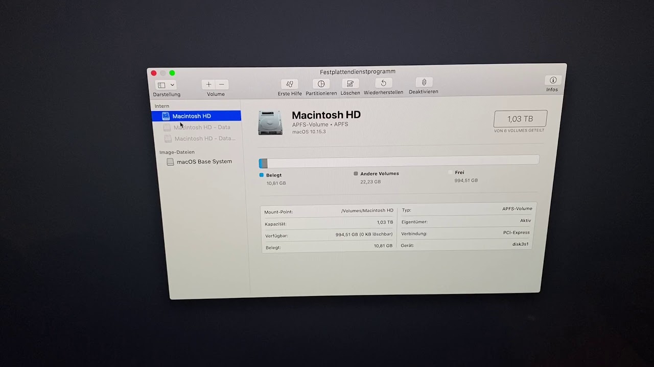 Apple iMac 2019 Festplatte formatieren und das Festplattendienstprogramm HDD Formatierung Anleitung