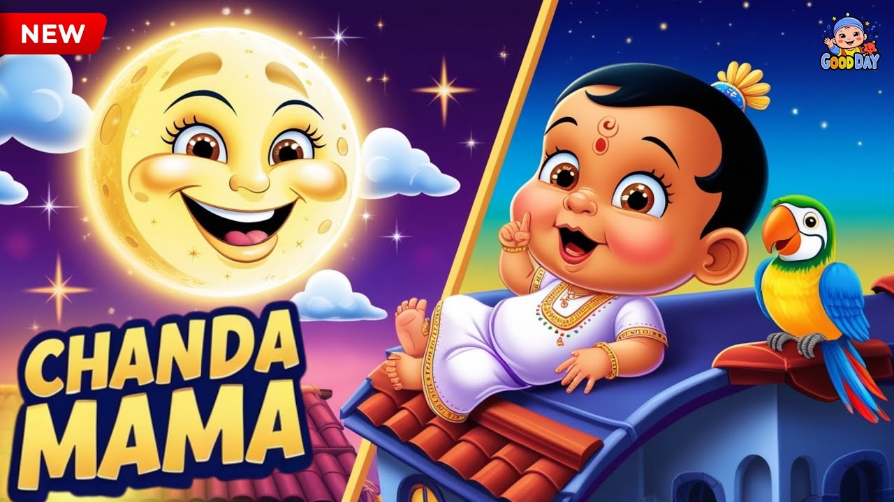 Chanda Mama | Hindi Nursery Rhyme & Lullaby for Kids | चंदा मामा | Hindi Kids Song | Good Day