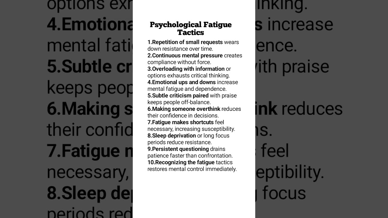 Psychological Fatigue Tactics 