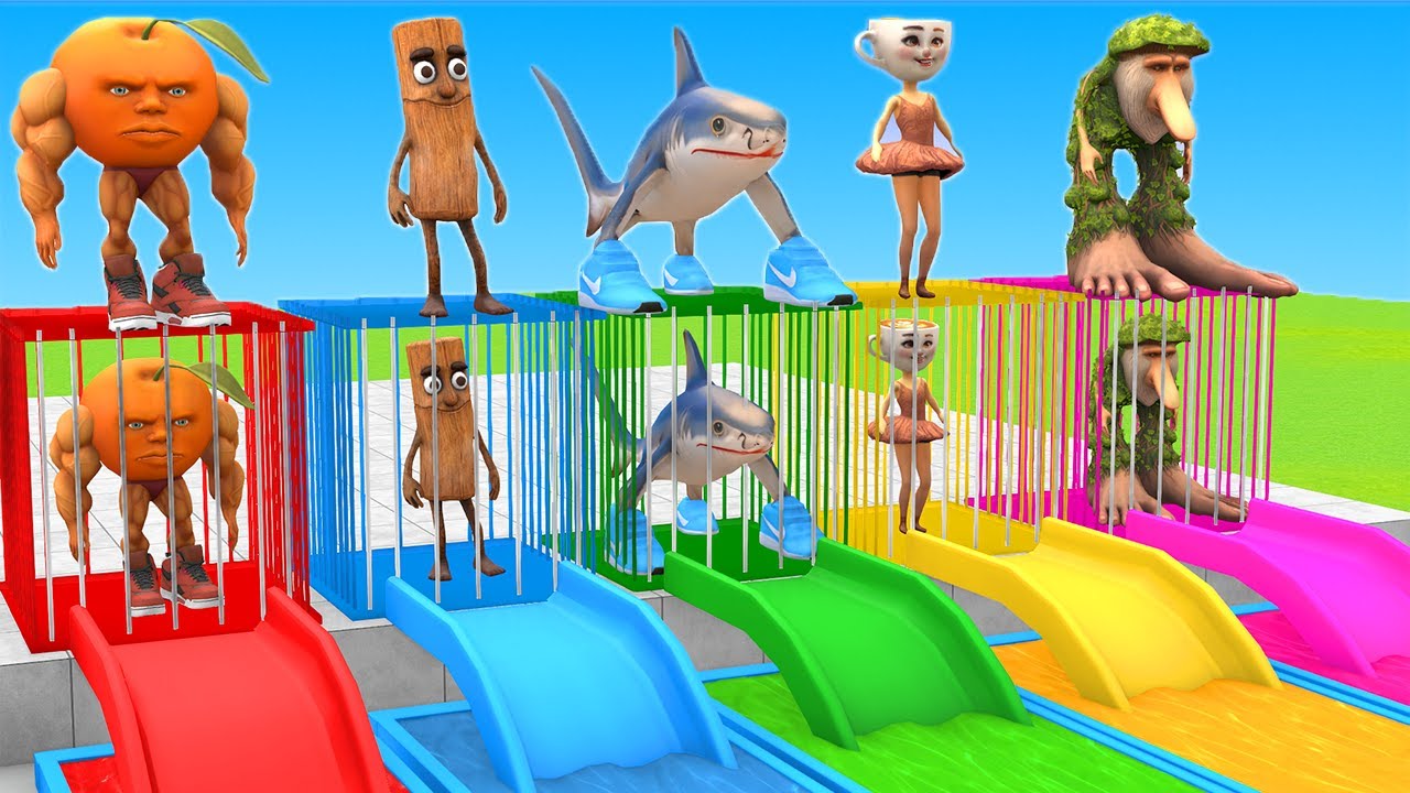 Long Slide Game With Elephant Gorilla Buffalo Hippopotamus Tiger 3d Animal Game Funny 3d Animals #32