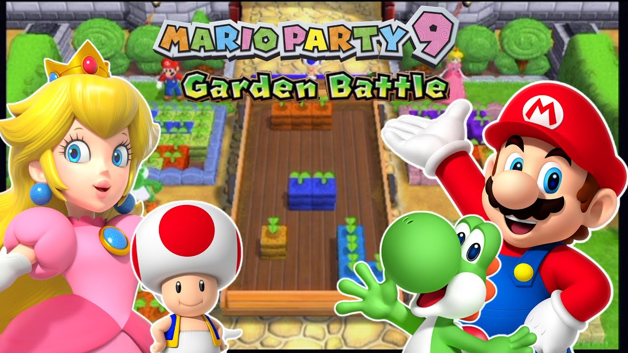 Mario Party 9 - Garden Battle - Mario, Peach, Yoshi, Toad