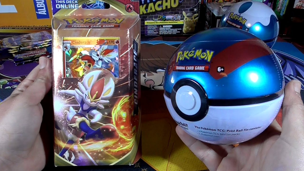APERTURA DE CARTAS POKÉMON BARAJA TEMÁTICA CINDERACE + LATA GREATBALL