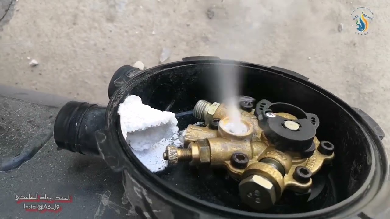 عملية تفريغ الخزان الاسطواني 60 لتر من الغاز LPG السائل