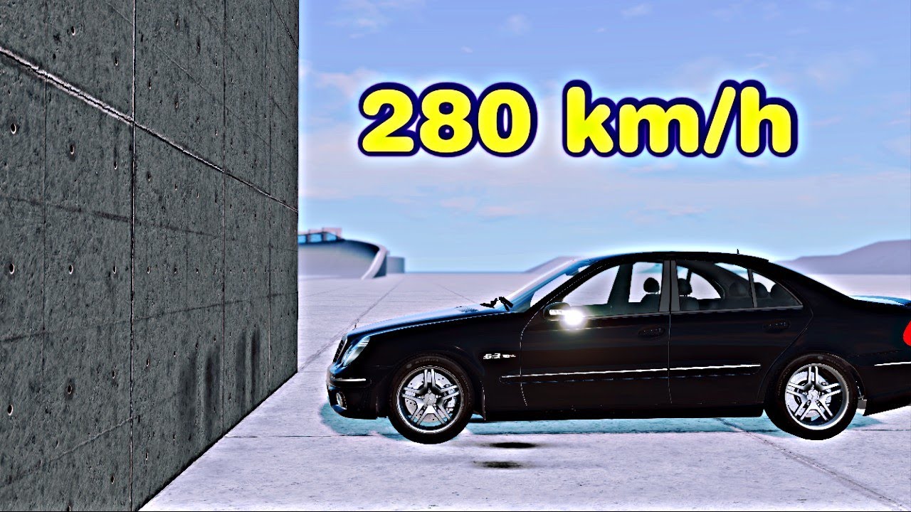 CRASH TEST | Mercedes Benz #e63   AMG crashes to the WALL 💥 280 KM/H 💥 | #beamngdrive
