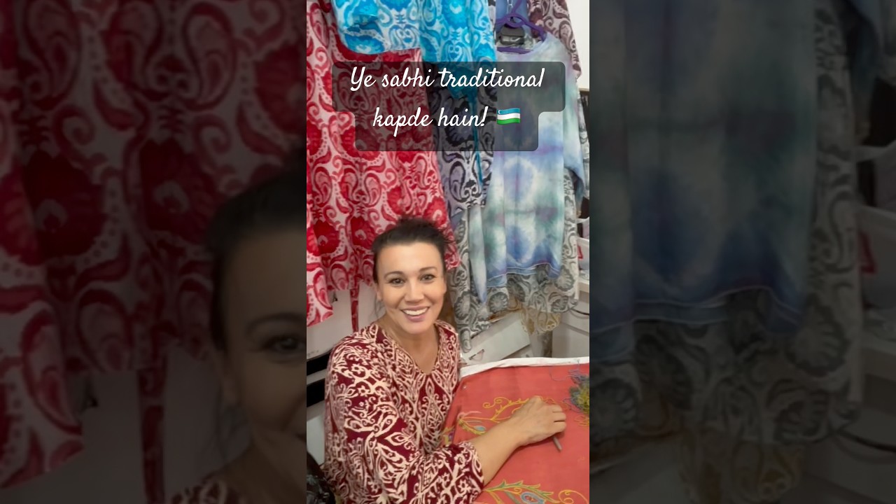 Stepped into a shop full of Vibrant Uzbek traditional Clothes ! 🇺🇿 