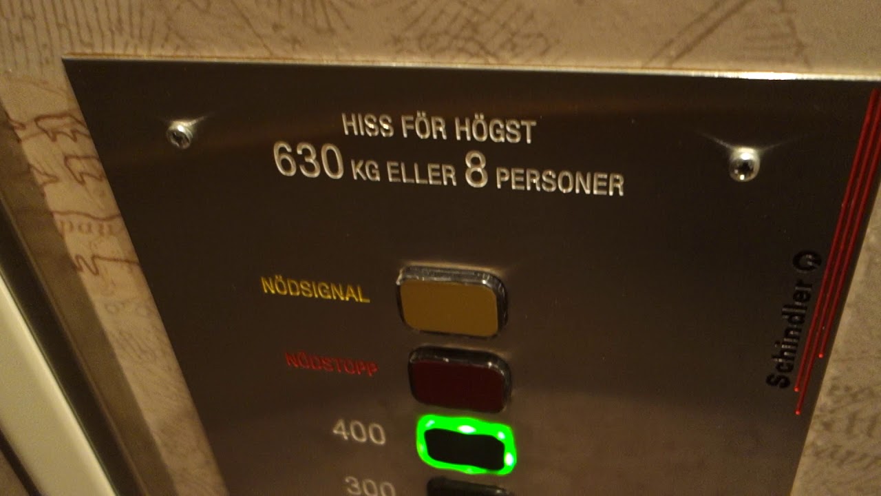 1980 KONE (mod. by: Schindler) Roped Hydraulic Elevator @ Scandic Järva Krog, Solna, Sweden.