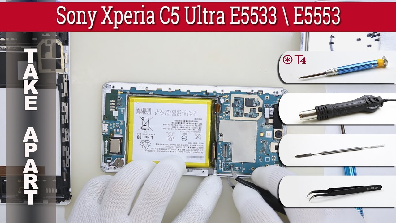 Как разобрать 📱 Sony Xperia C5 Ultra E5533 Разборка и ремонт