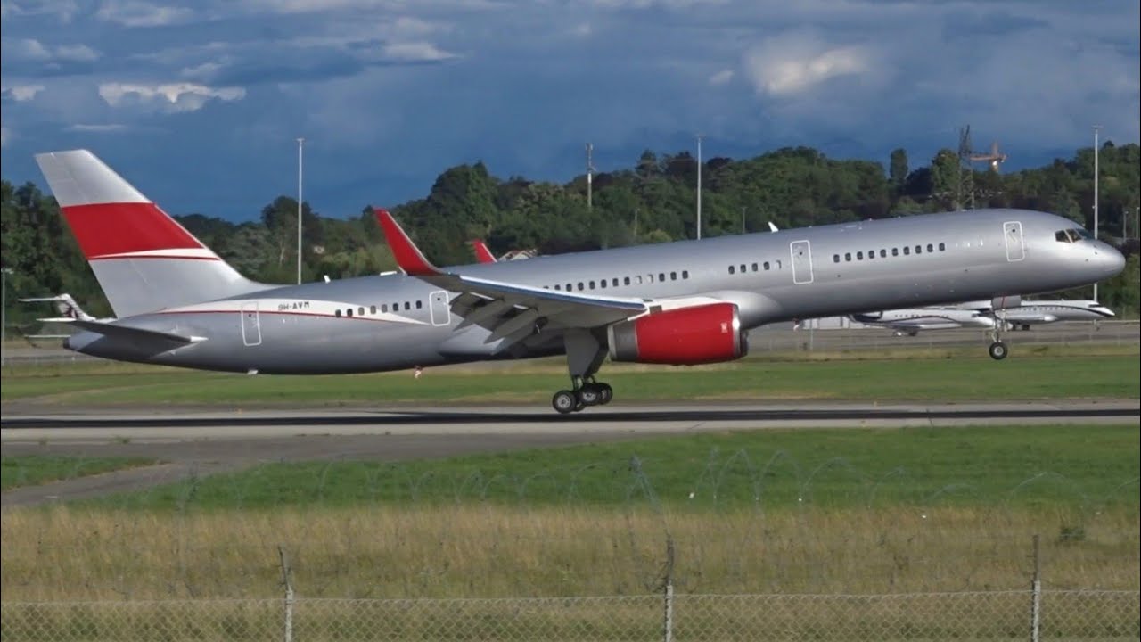 [FullHD] JetMagic Boeing 757-200(WL) landing & takeoff at Geneva/GVA/LSGG