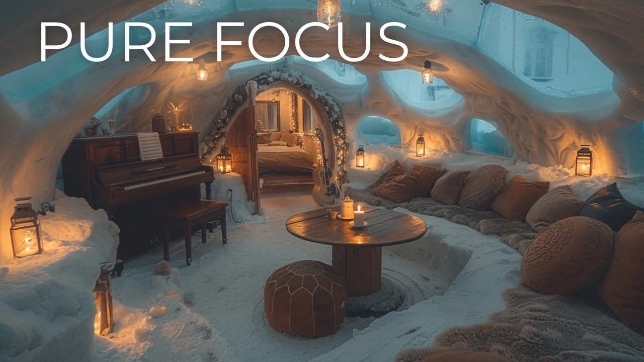Snowy Night Hideaway ❄️ Cozy Lofi Ambient | Piano & Guitar for Deep Focus