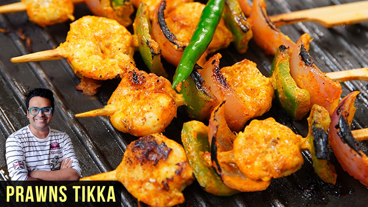 Prawns Tikka Recipe | How To Make Prawns Tikka In Tawa | Camping Food | Grilled Prawn Recipe | Varun